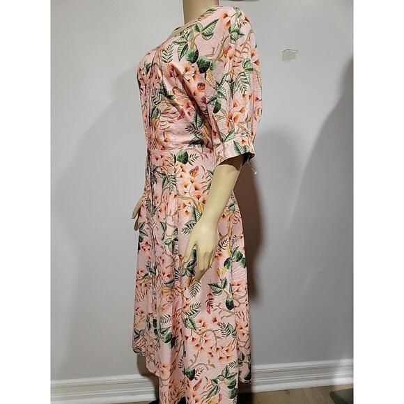 LOFT Sugar Peach Leafed Dobby Size 14 Women's Shirtdress NWT (SASH MISSING) #CC - Picture 8 of 12